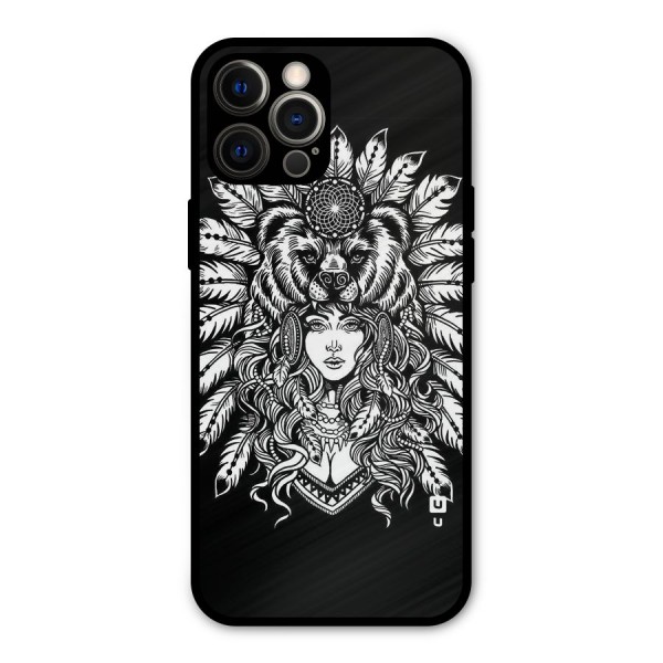 Girl Pattern Art Metal Back Case for iPhone 12 Pro Max