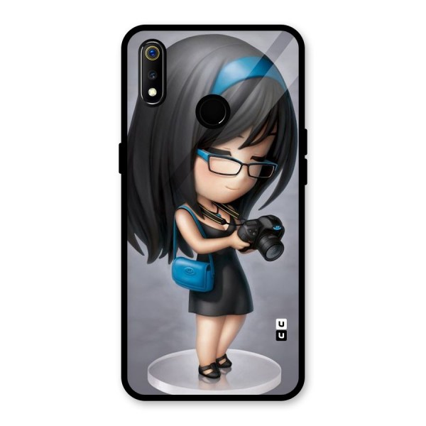 Girl With Camera Glass Back Case for Realme 3