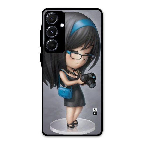 Girl With Camera Metal Back Case for Galaxy A55