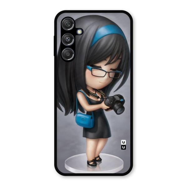 Girl With Camera Metal Back Case for Galaxy M34 5G
