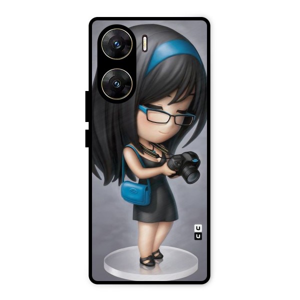 Girl With Camera Metal Back Case for Vivo V29e