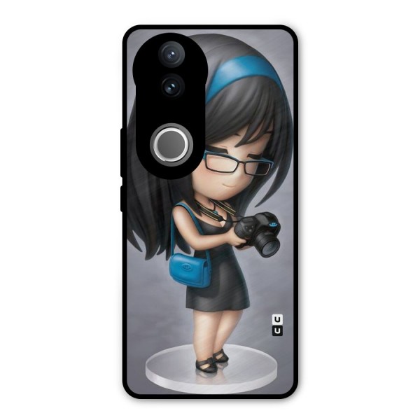 Girl With Camera Metal Back Case for Vivo V50e