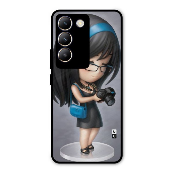 Girl With Camera Metal Back Case for Vivo Y200e