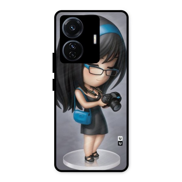 Girl With Camera Metal Back Case for iQOO Z6