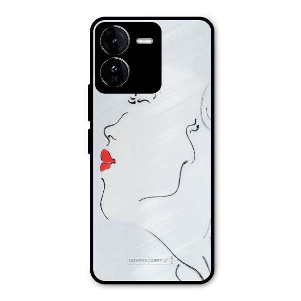 Girl in Red Lipstick Metal Back Case for iQOO Z9