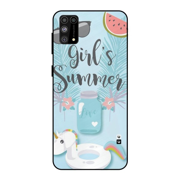 Girls Summer Metal Back Case for Galaxy F41