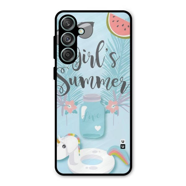 Girls Summer Metal Back Case for Galaxy M55 5G