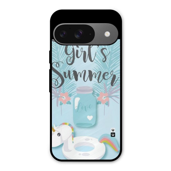 Girls Summer Metal Back Case for Google Pixel 9