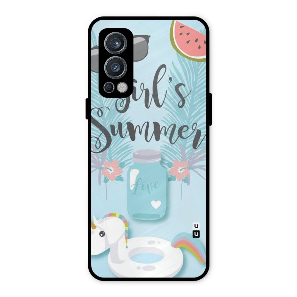 Girls Summer Metal Back Case for OnePlus Nord 2 5G