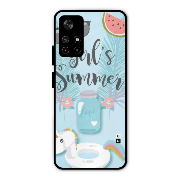 Girls Summer Metal Back Case for Poco M4 Pro 5G