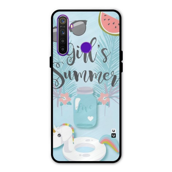 Girls Summer Metal Back Case for Realme Narzo 10
