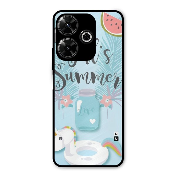 Girls Summer Metal Back Case for Redmi 13 5G