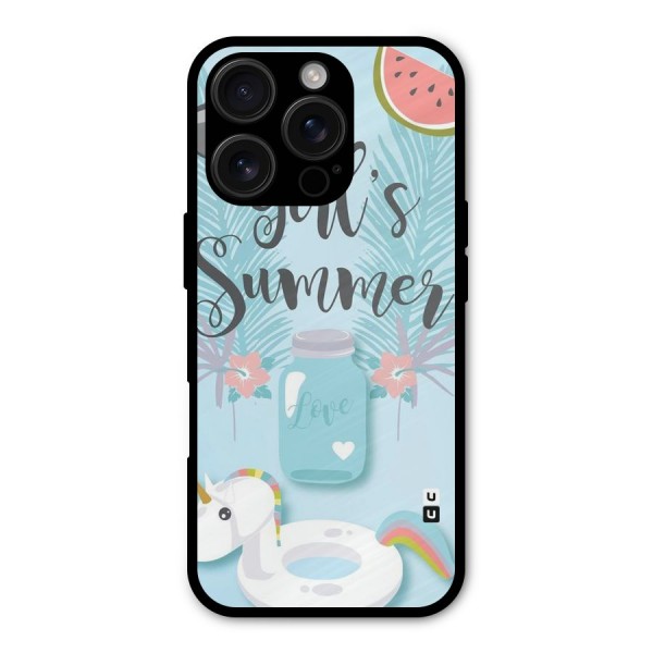 Girls Summer Metal Back Case for iPhone 16 Pro