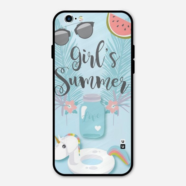 Girls Summer Metal Back Case for iPhone 6 6s