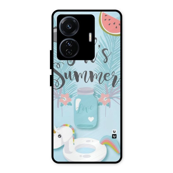 Girls Summer Metal Back Case for iQOO Z6
