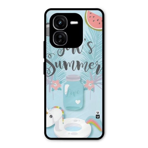 Girls Summer Metal Back Case for iQOO Z9x