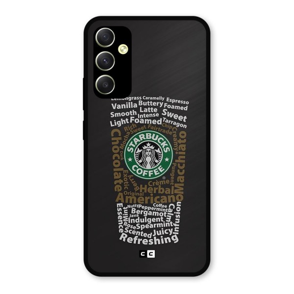 Glass StarBucks Metal Back Case for Galaxy A34