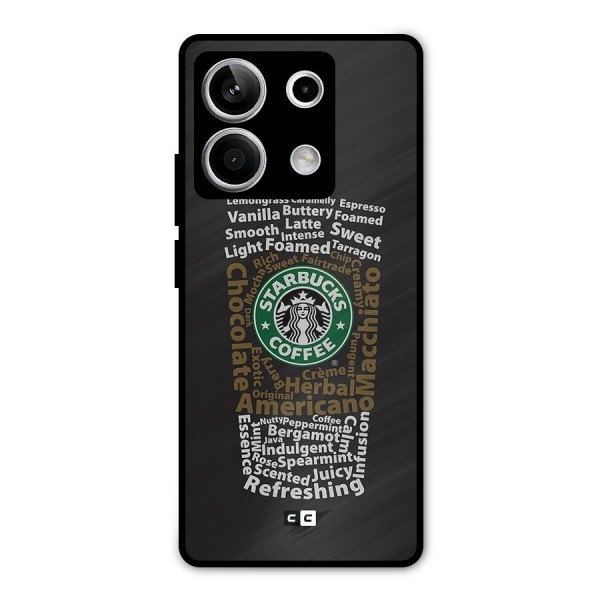 Glass StarBucks Metal Back Case for Redmi Note 13 5G