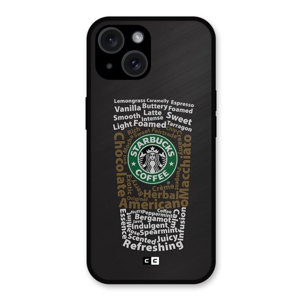 Glass StarBucks Metal Back Case for iPhone 15