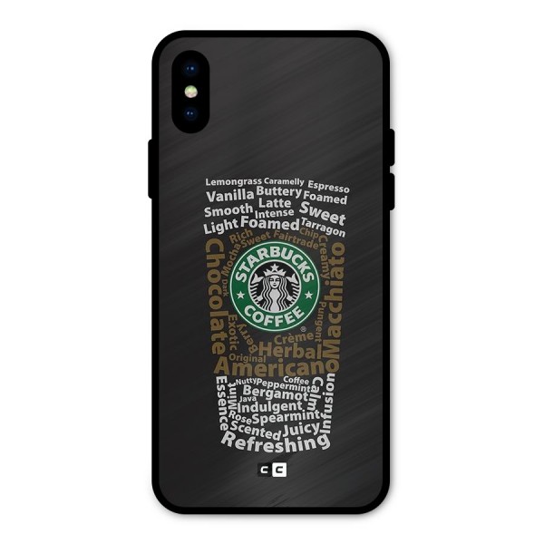 Glass StarBucks Metal Back Case for iPhone X