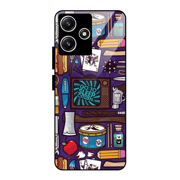 Go To Sleep Glass Back Case for Redmi 12 5G