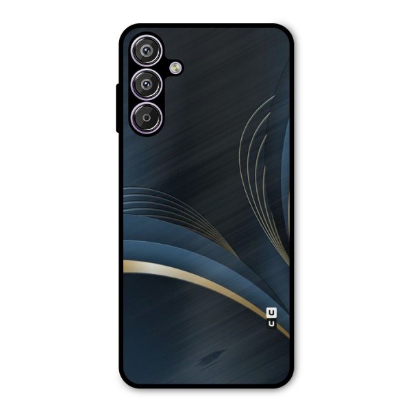 Gold Blue Beauty Metal Back Case for Galaxy F15