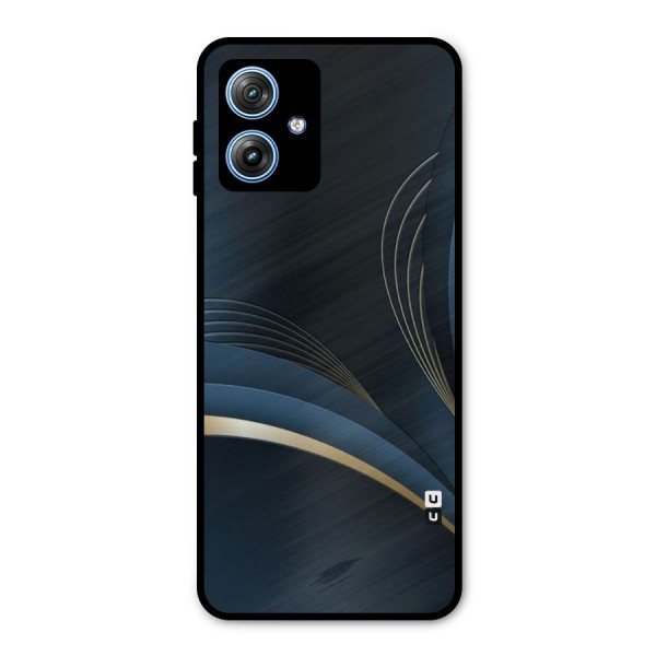 Gold Blue Beauty Metal Back Case for Moto G54