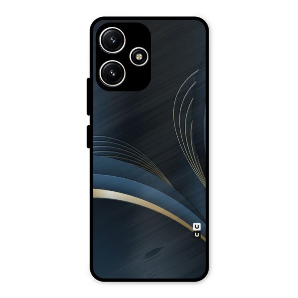 Gold Blue Beauty Metal Back Case for Redmi 12 5G