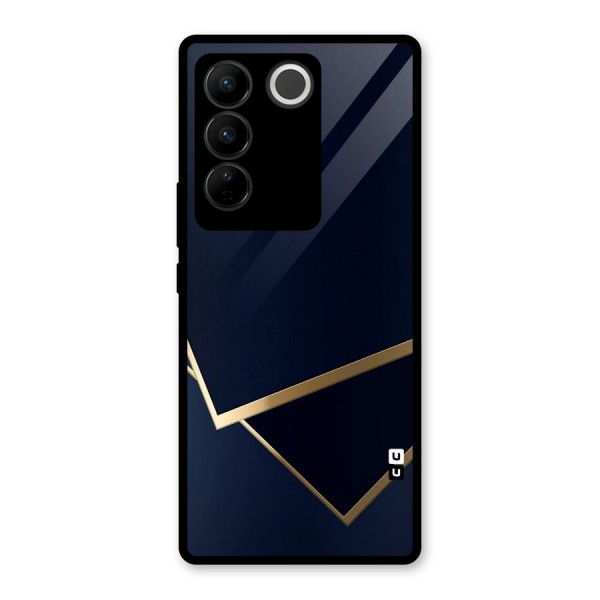 Gold Corners Glass Back Case for Vivo V27 Pro