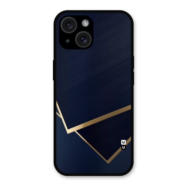 Gold Corners Metal Back Case for iPhone 15