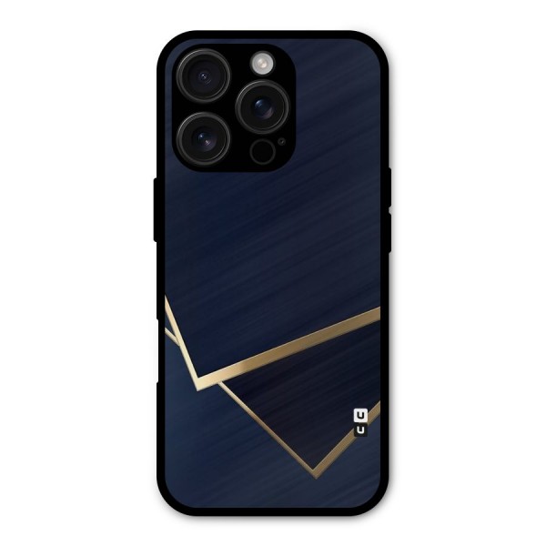 Gold Corners Metal Back Case for iPhone 16 Pro
