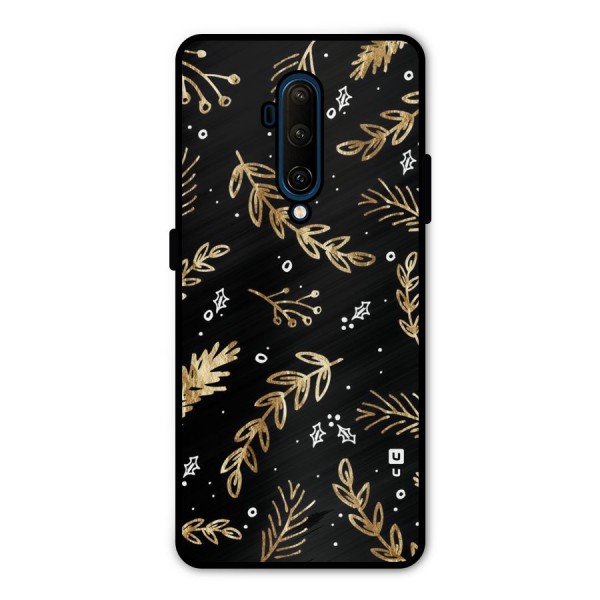 Gold Palm Leaves Metal Back Case for OnePlus 7T Pro