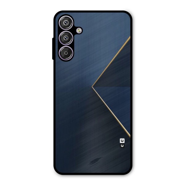 Golden Blue Triangle Metal Back Case for Galaxy F15