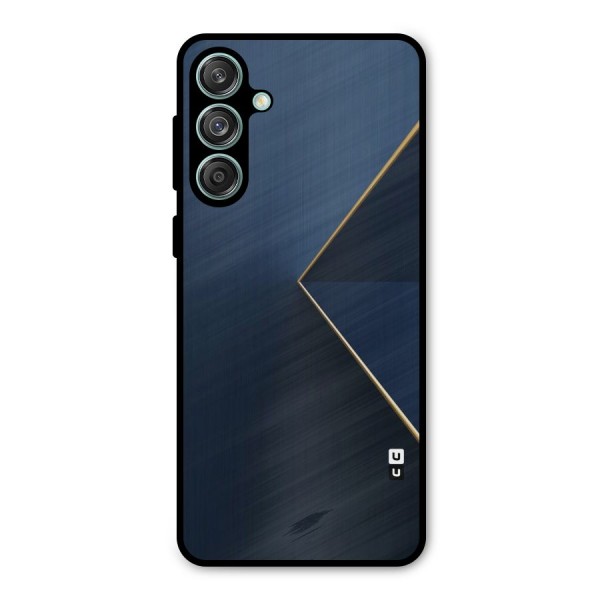 Golden Blue Triangle Metal Back Case for Galaxy M55 5G