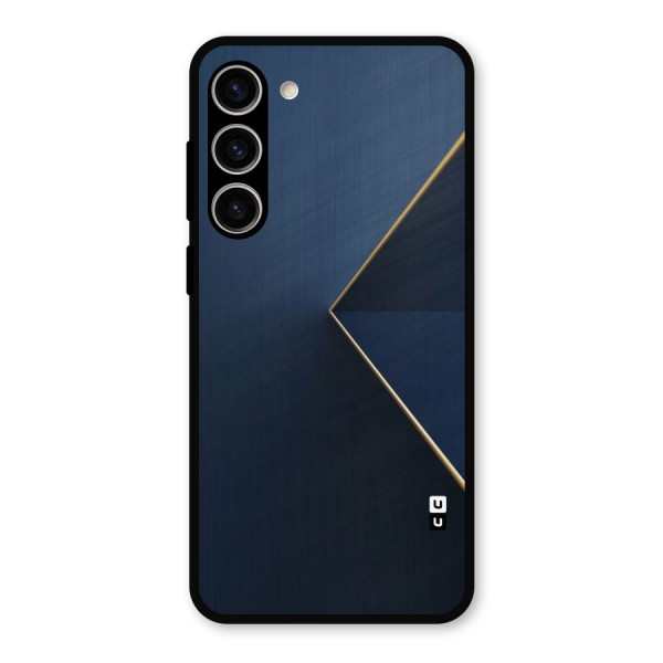 Golden Blue Triangle Metal Back Case for Galaxy S23 Plus