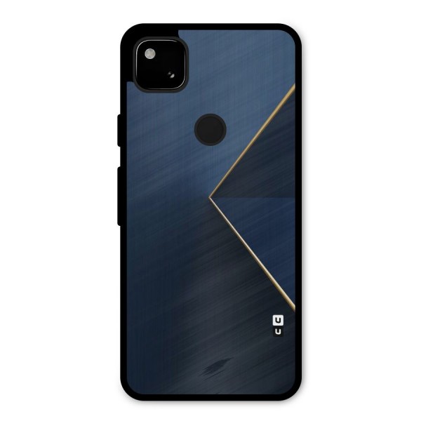 Golden Blue Triangle Metal Back Case for Google Pixel 4a