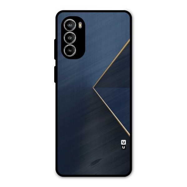 Golden Blue Triangle Metal Back Case for Moto G52