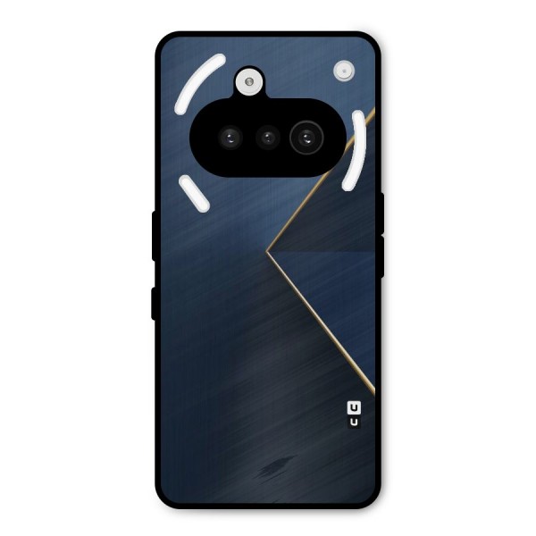 Golden Blue Triangle Metal Back Case for Nothing Phone 3a