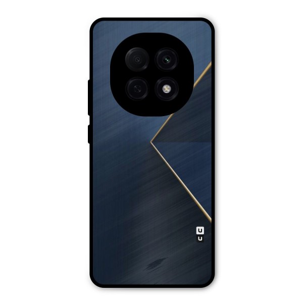 Golden Blue Triangle Metal Back Case for Oppo F29 Pro