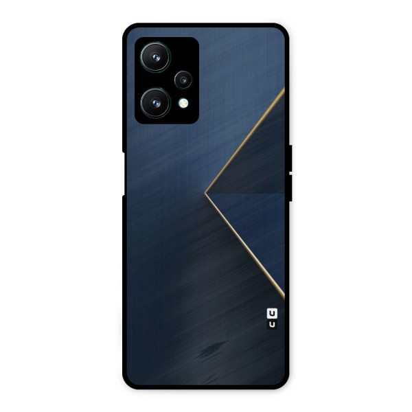 Golden Blue Triangle Metal Back Case for Realme 9 Pro 5G