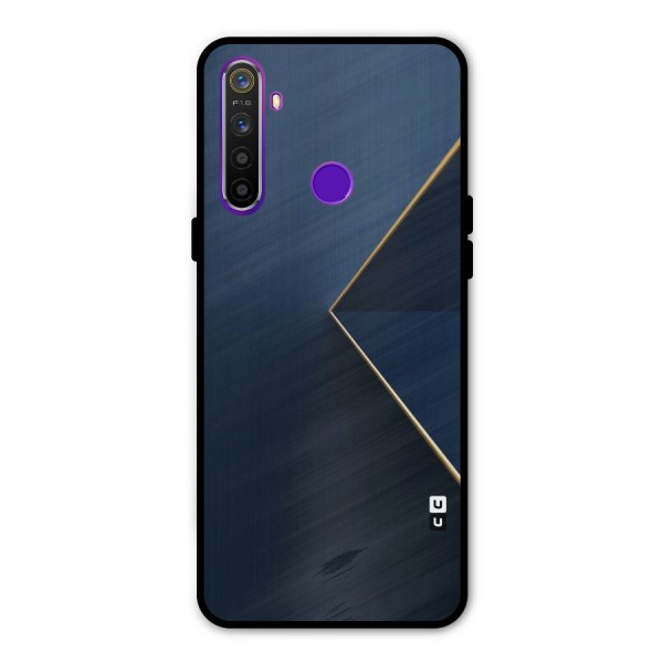 Golden Blue Triangle Metal Back Case for Realme Narzo 10