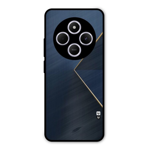 Golden Blue Triangle Metal Back Case for Redmi A4
