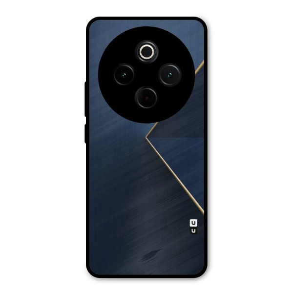 Golden Blue Triangle Metal Back Case for Vivo T4
