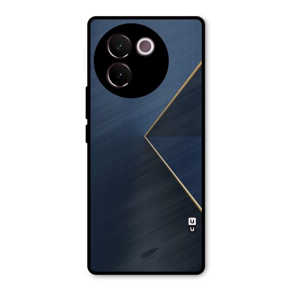 Golden Blue Triangle Metal Back Case for Vivo V30e