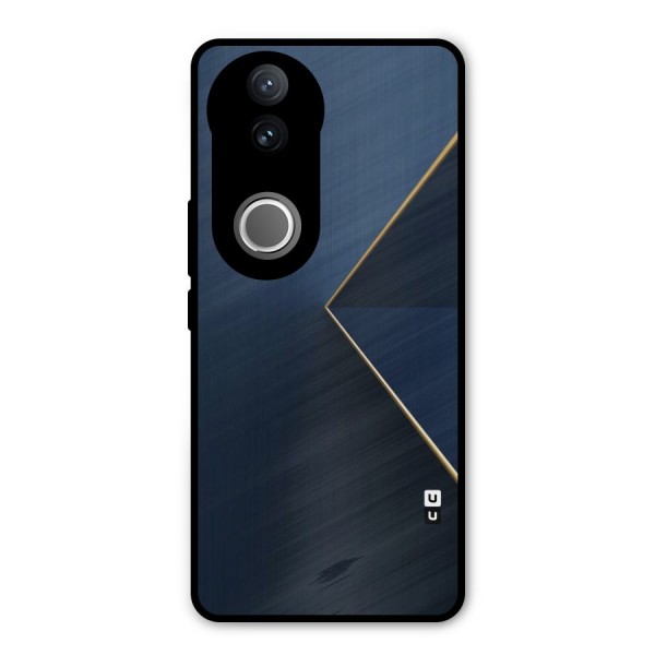 Golden Blue Triangle Metal Back Case for Vivo V50e