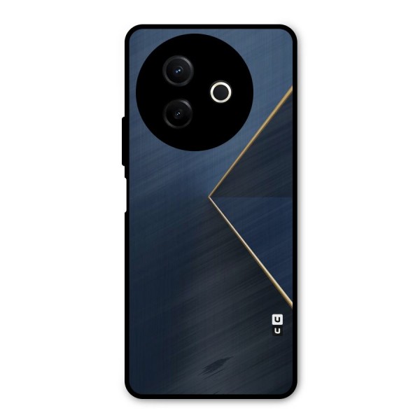 Golden Blue Triangle Metal Back Case for Vivo Y39
