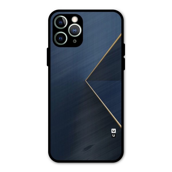 Golden Blue Triangle Metal Back Case for iPhone 11 Pro Max