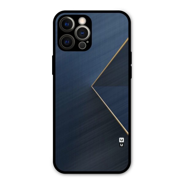 Golden Blue Triangle Metal Back Case for iPhone 12 Pro Max