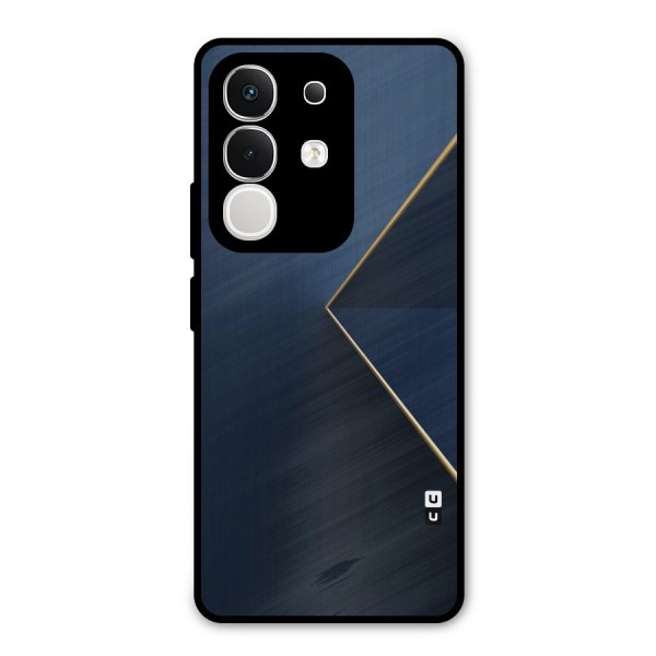 Golden Blue Triangle Metal Back Case for iQOO Z10x
