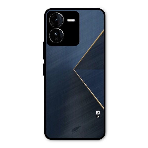 Golden Blue Triangle Metal Back Case for iQOO Z9